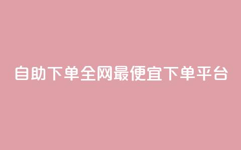 自助下单全网最便宜下单平台,抖音ios充值入口官网1比10 - ks播放量业务免费 卡盟点赞业务 第1张