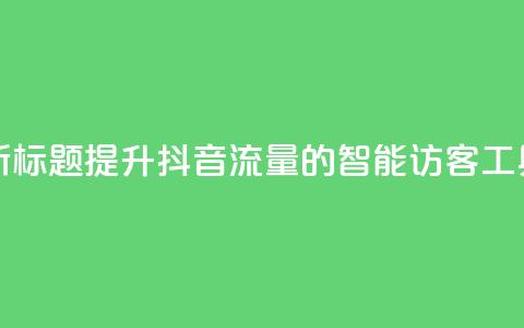 新标题:提升抖音流量的智能访客工具 第1张 新标题:提升抖音流量的智能访客工具 第1张