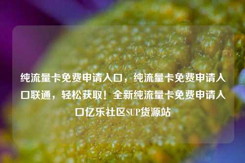 纯流量卡免费申请入口，纯流量卡免费申请入口联通，轻松获取！全新纯流量卡免费申请入口亿乐社区SUP货源站  第1张